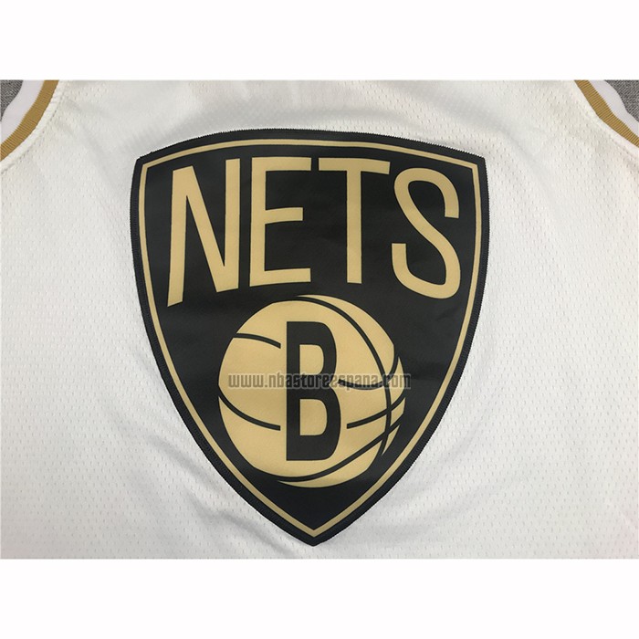 Camiseta Golden Edition Brooklyn Nets Kyrie Irving NO 11 Blanco